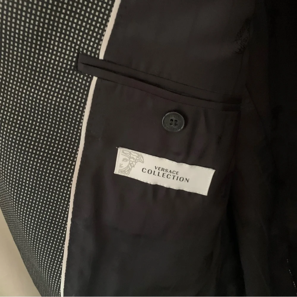 Versace Collection Black Wool Blazer